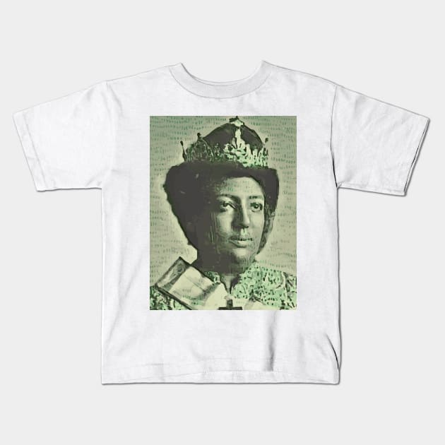 Empress Menen Wife of Emperor Haile Selassie Ethiopia Kids T-Shirt by rastaseed